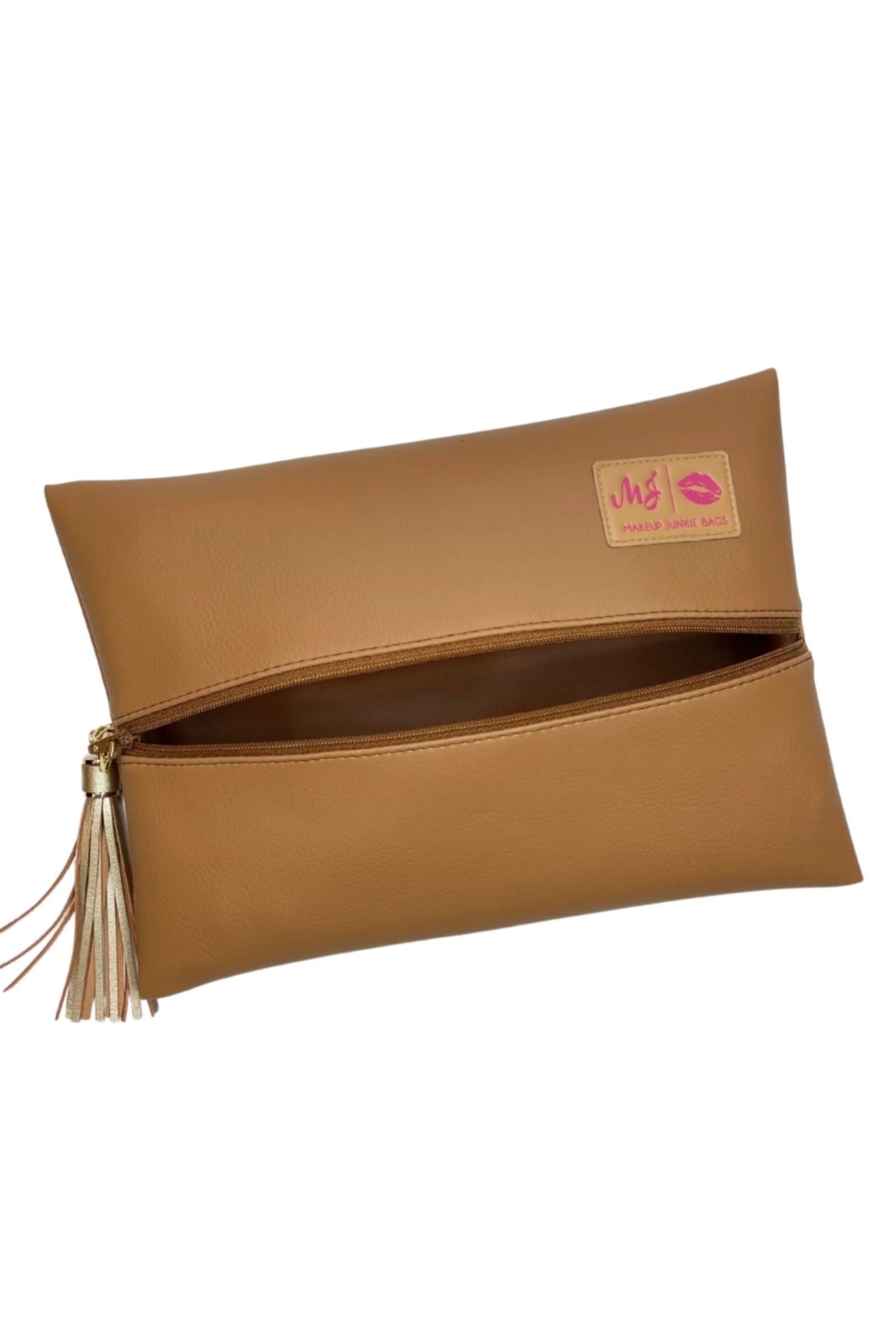 PRE-ORDER Smooth Cognac Makeup Junkie Bags shipping apx 4/30