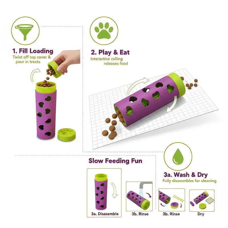 Interactive Dog Treat Dispenser Toy – Slow Feeder Puzzle Roller for Dogs & Cats
