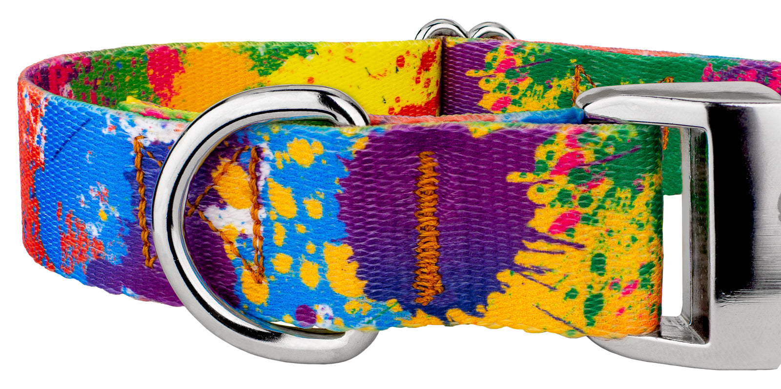 Country Brook Petz® Premium Paint Splatter Dog Collar and Leash， Medium