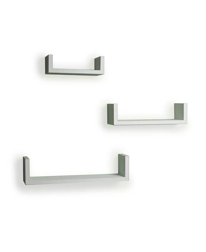 Danya B Floating 'U' Laminated Shelves - Set of 3