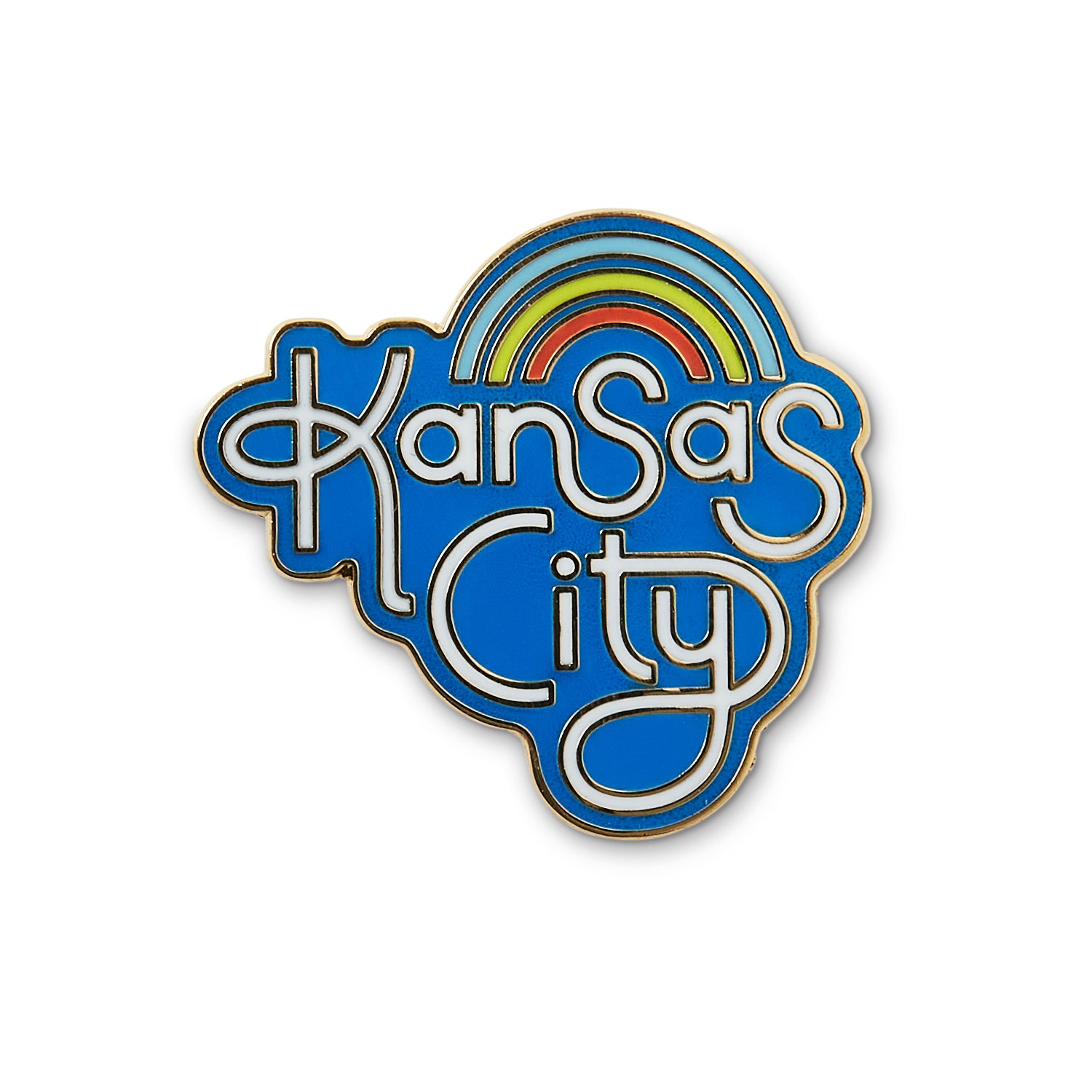 Retro Kansas City Enamel Pin - Blue