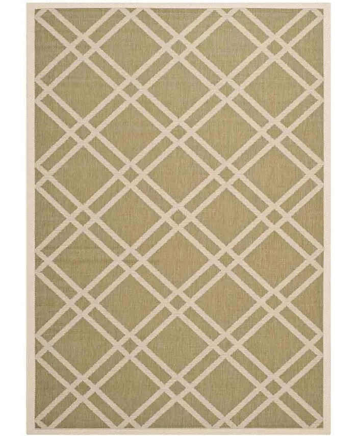 Safavieh Courtyard Green and Beige 4' x 5'7