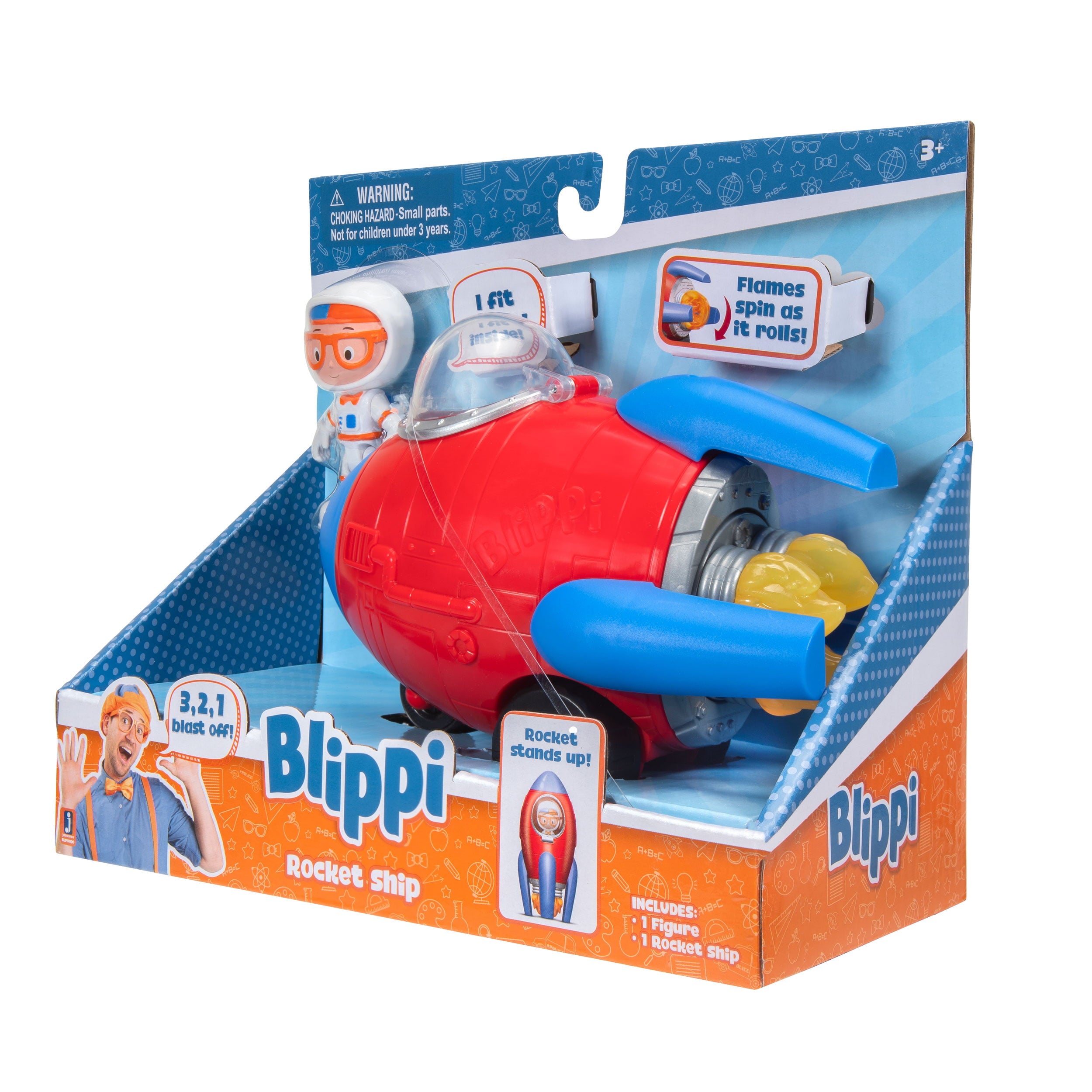 Blippi Feature Rocket Ship Vehicle， Preschool Kids Ages 2 and Up