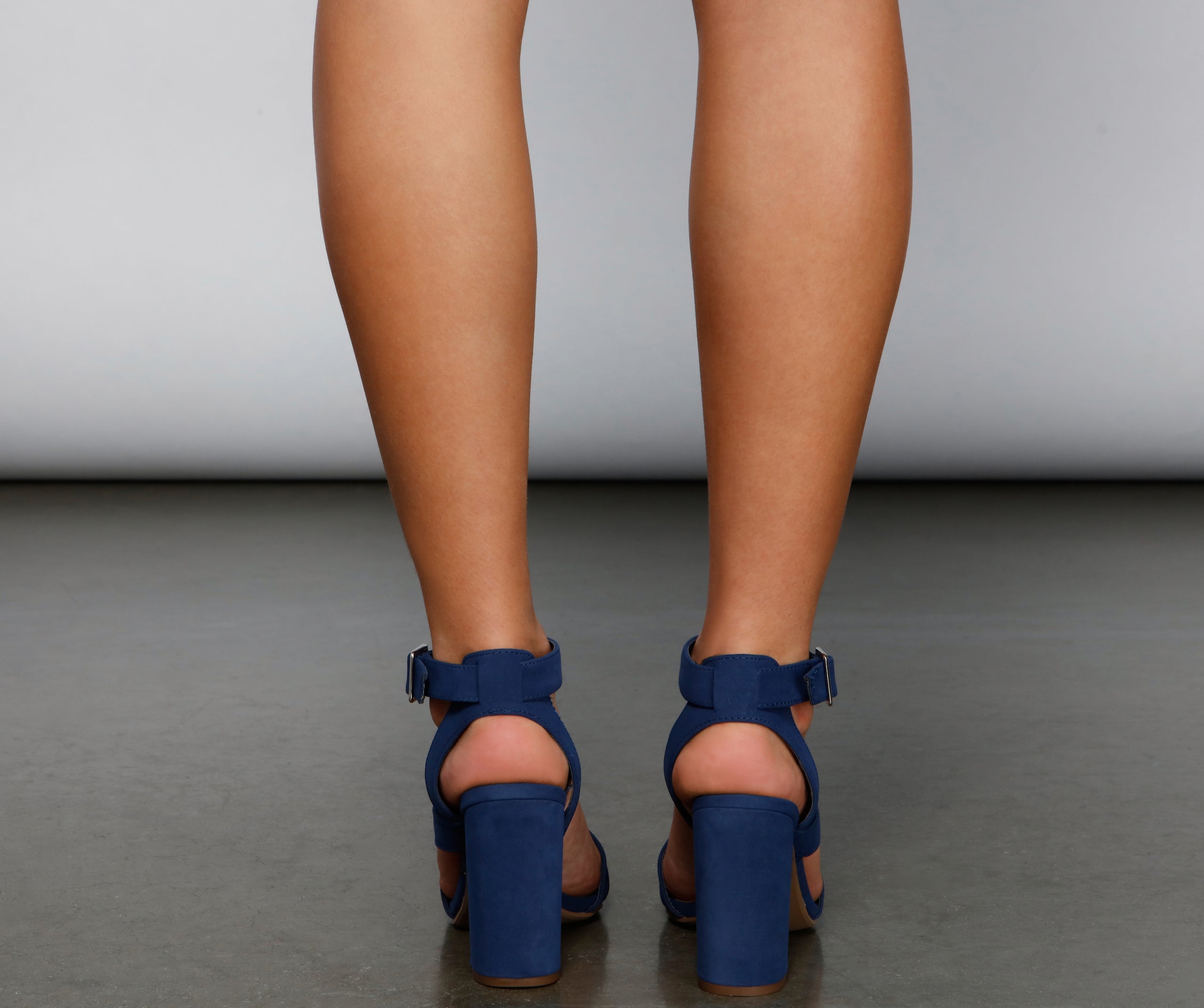 Step It Up Faux Nubuck Block Heels