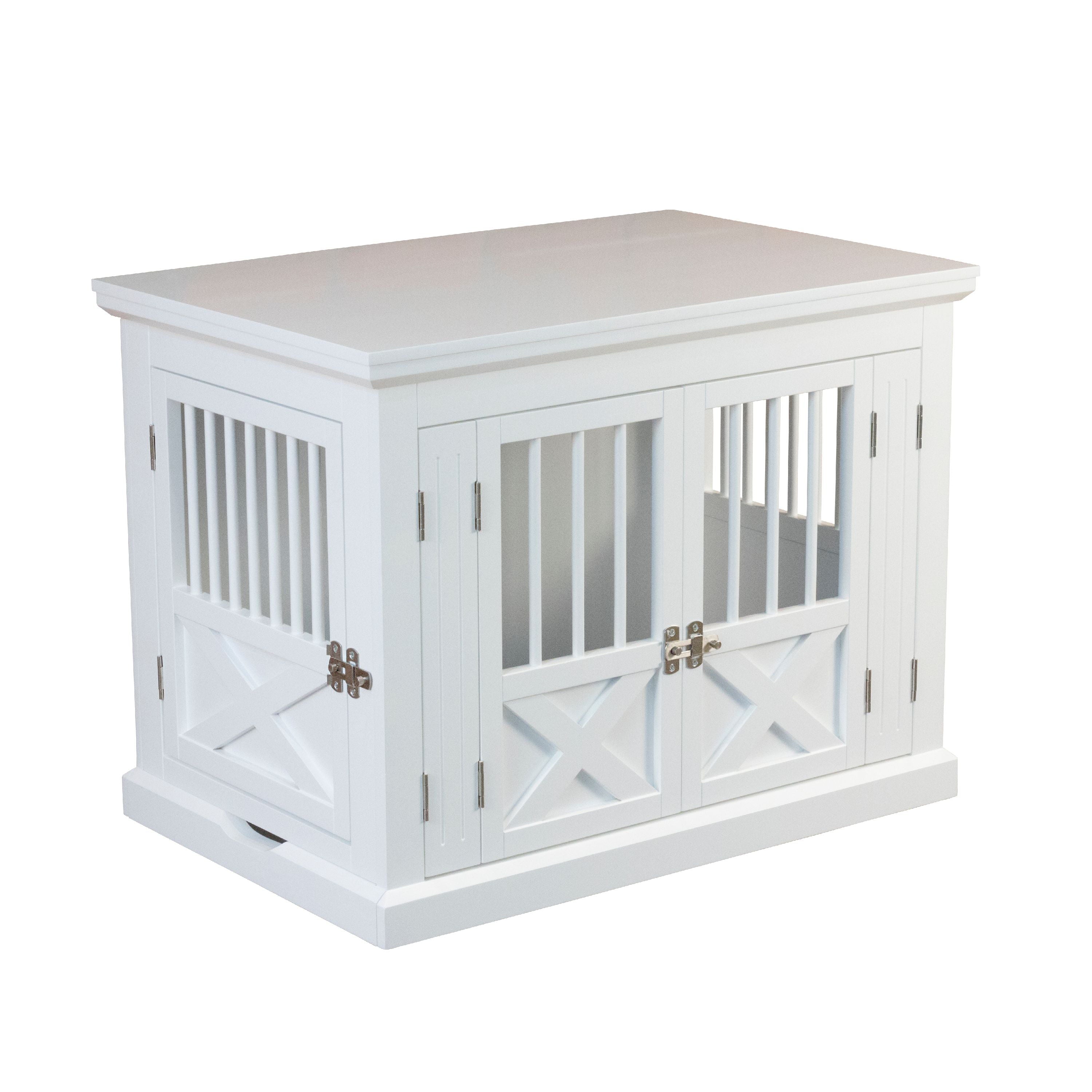 Zoovilla Triple Door Dog Crate， White， Medium， 30.63