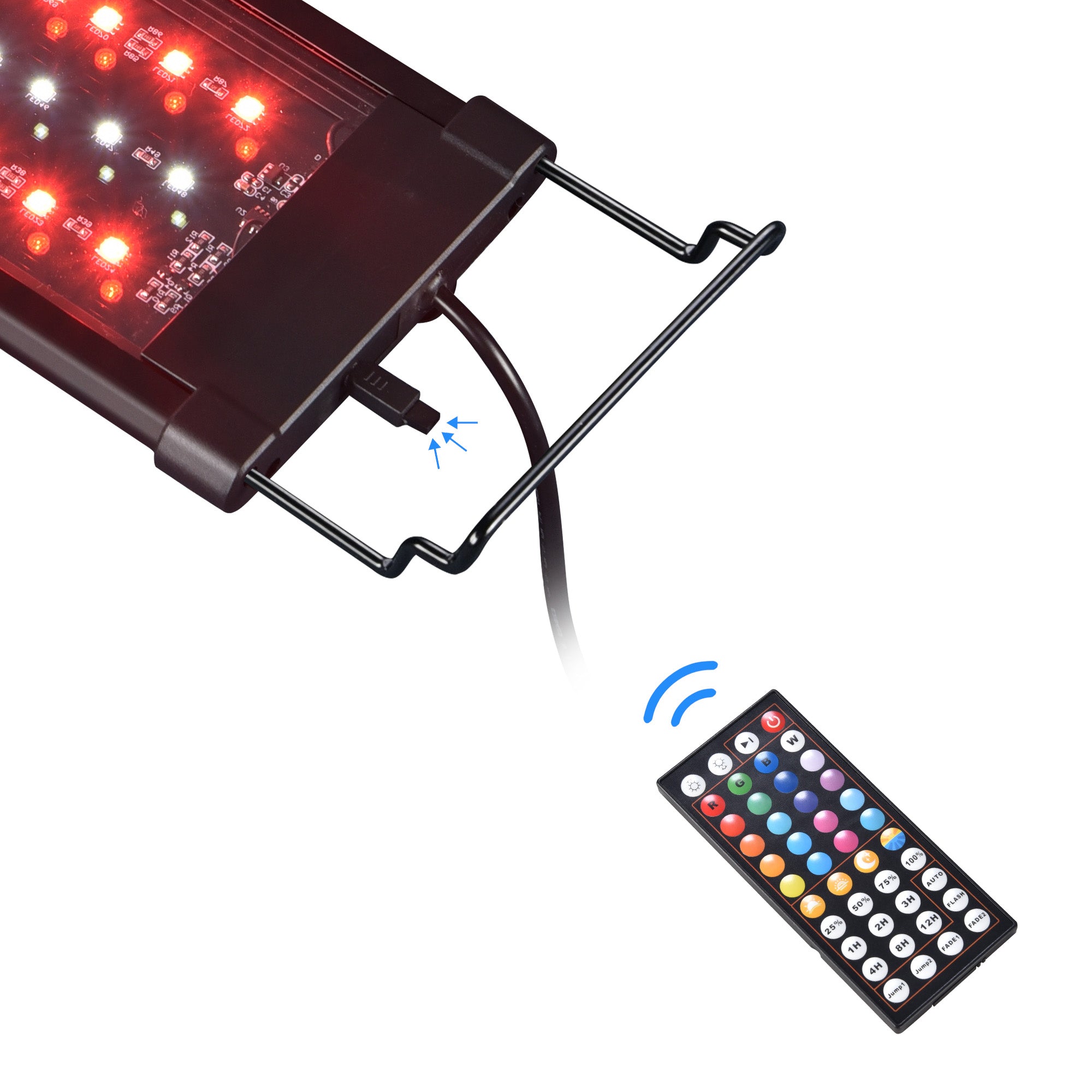 AquaBasik Aquarium LED Light with Timer Dimmable Lamp Remote Control Fish Tank
