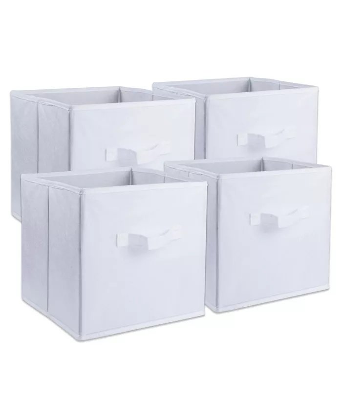 Design Imports Non-woven Polypropylene Cube Solid White Square Set of 4