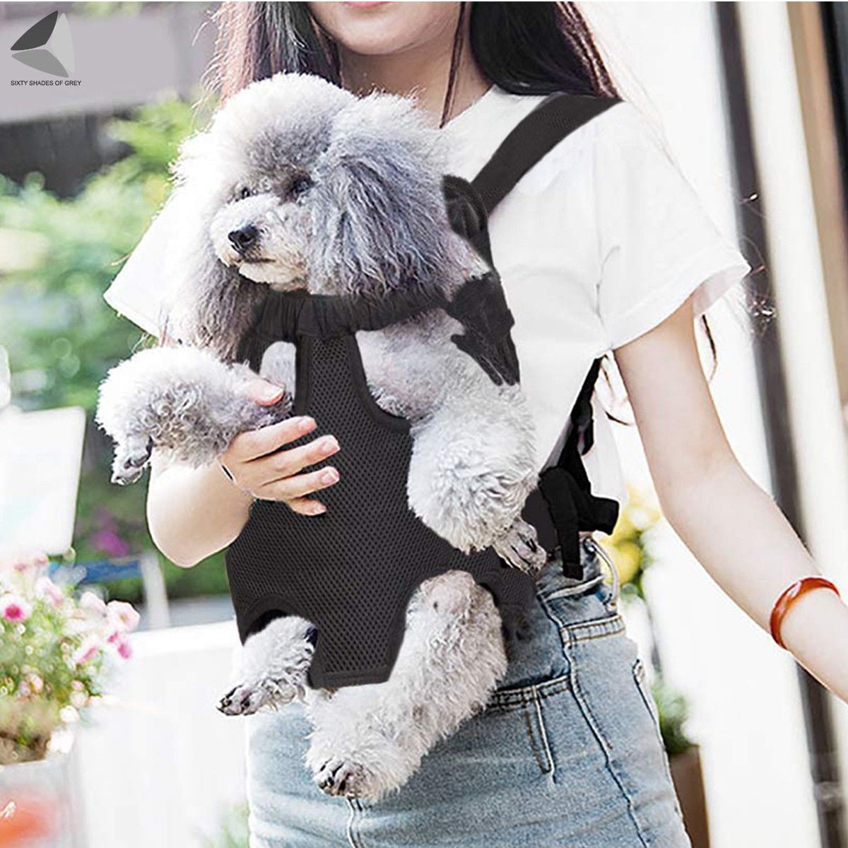 Sixtyshades Pet Dog Carrier Backpack Adjustable Puppy Travel Bag Legs Out (S， Pink)