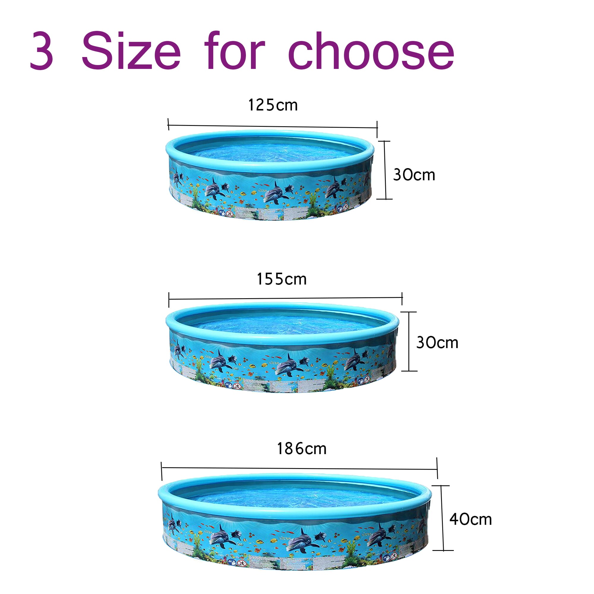 Swimming Pools for Kids and Adults， Inflatable Swimming Pool for Kids， Large Family Size Blow Up Pool for Outdoor Water Fun