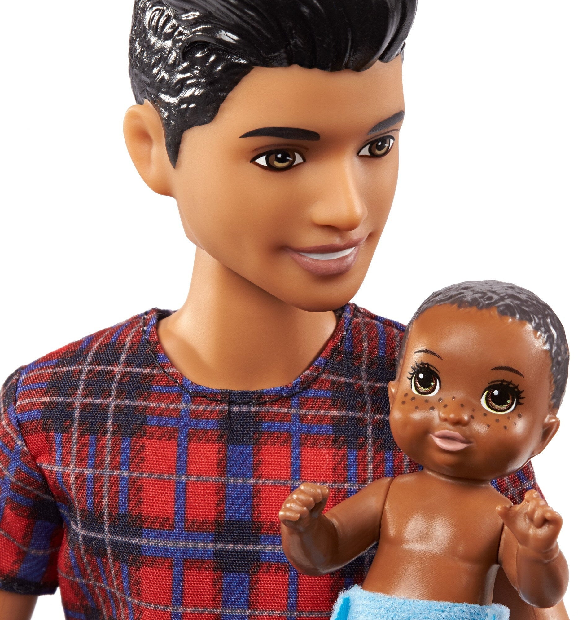 Barbie Skipper Babysitters Inc Dolls & Accessories, Small Brunette Boy & Baby Dolls, 4 Themed Pieces