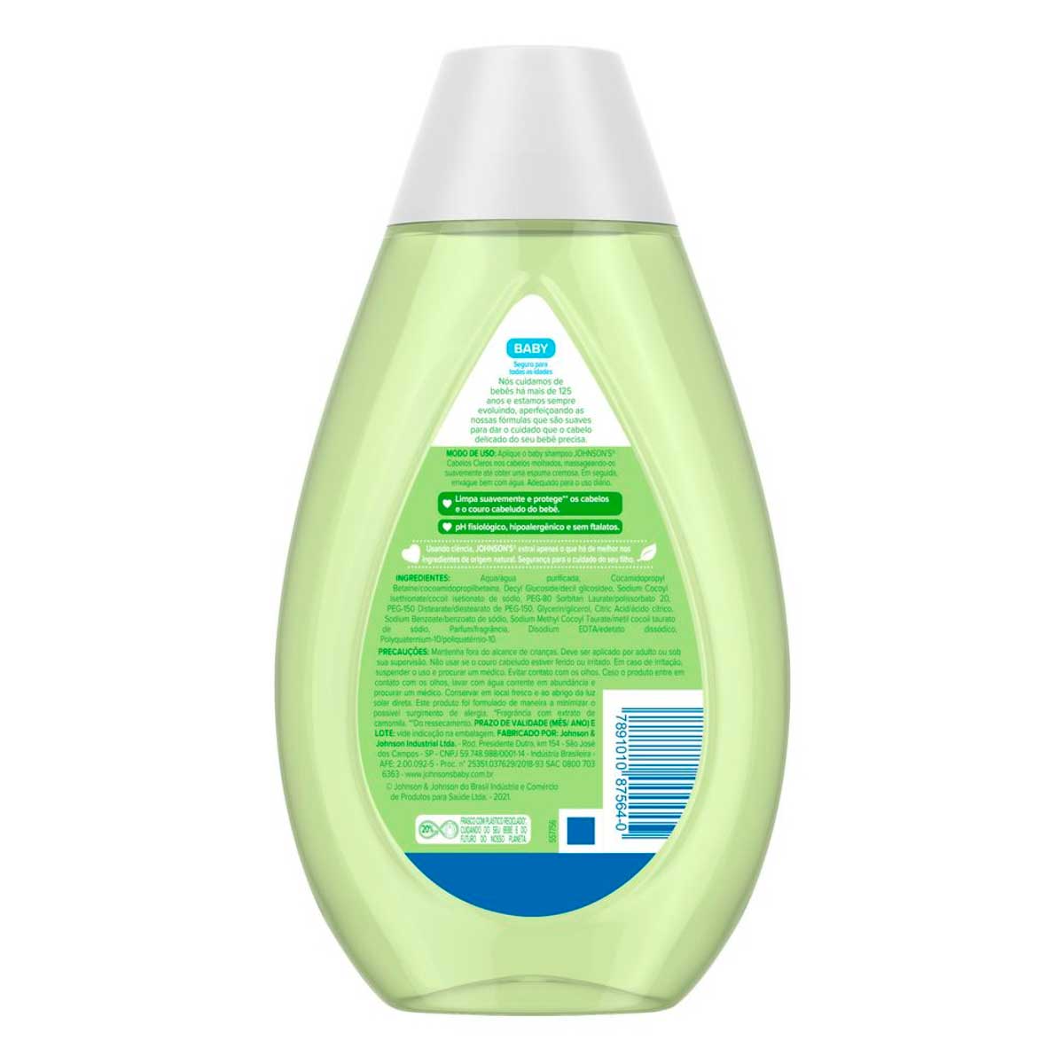 Shampoo Para Bebe Johnson's Baby Para Cabelos Claros 400ml