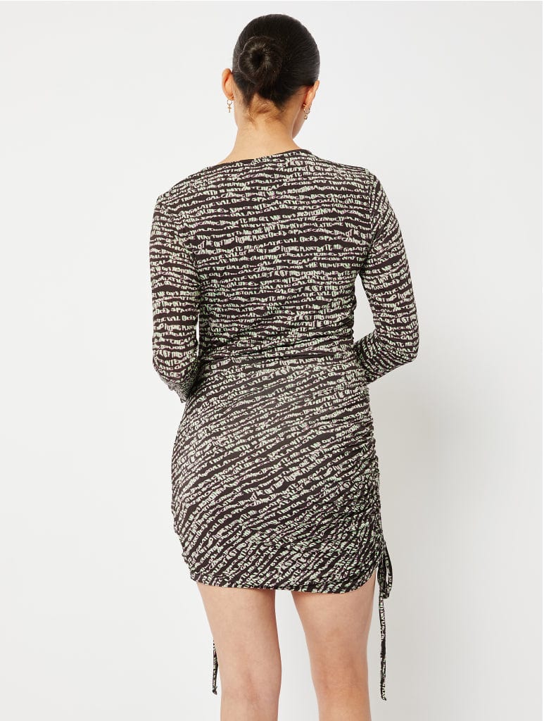 Asymmetric Matrix Mini Dress