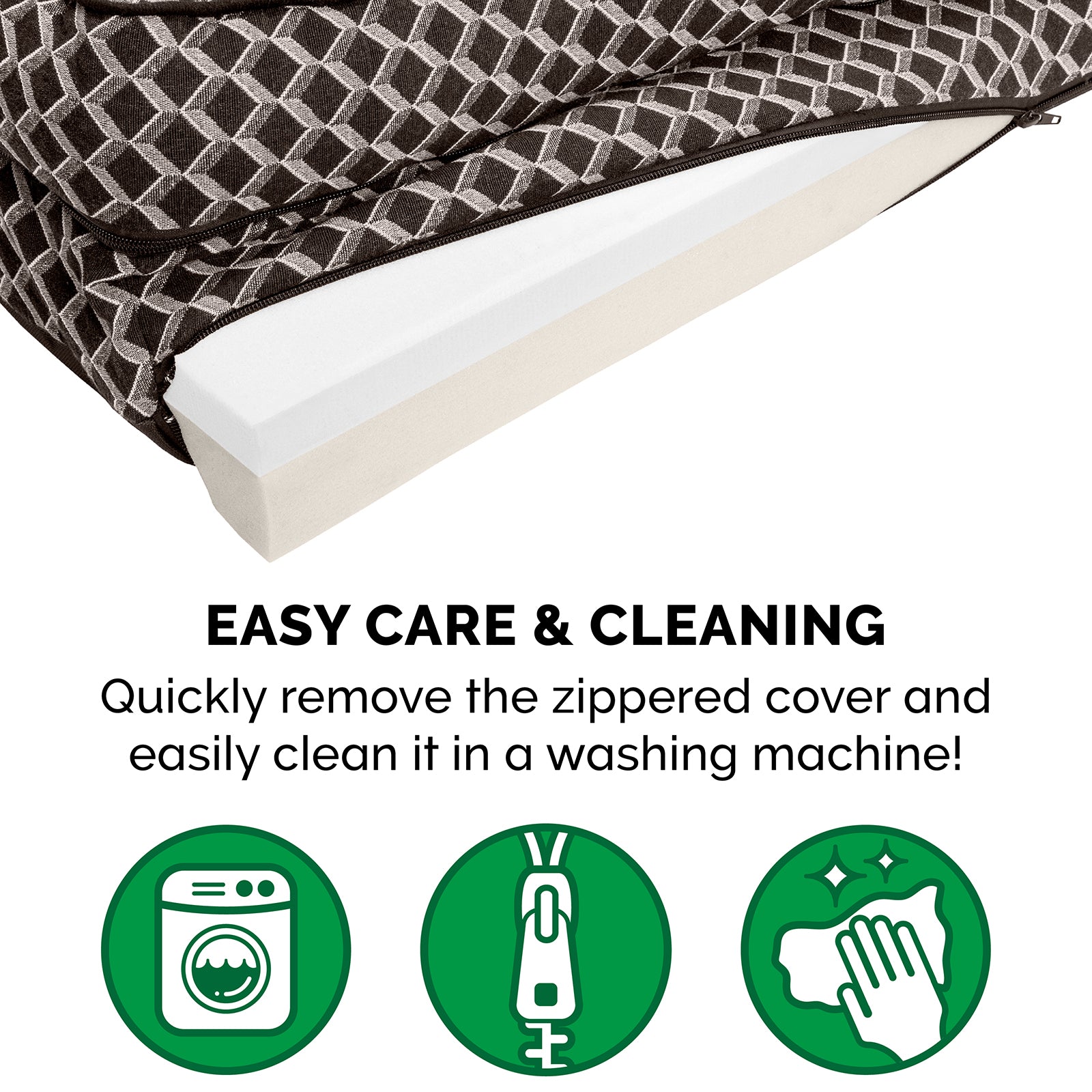 FurHaven Pet Products | Memory Foam Plush and Decor Comfy Couch Sofa-Style Pet Bed for Dogs and Cats， Diamond Brown， Medium