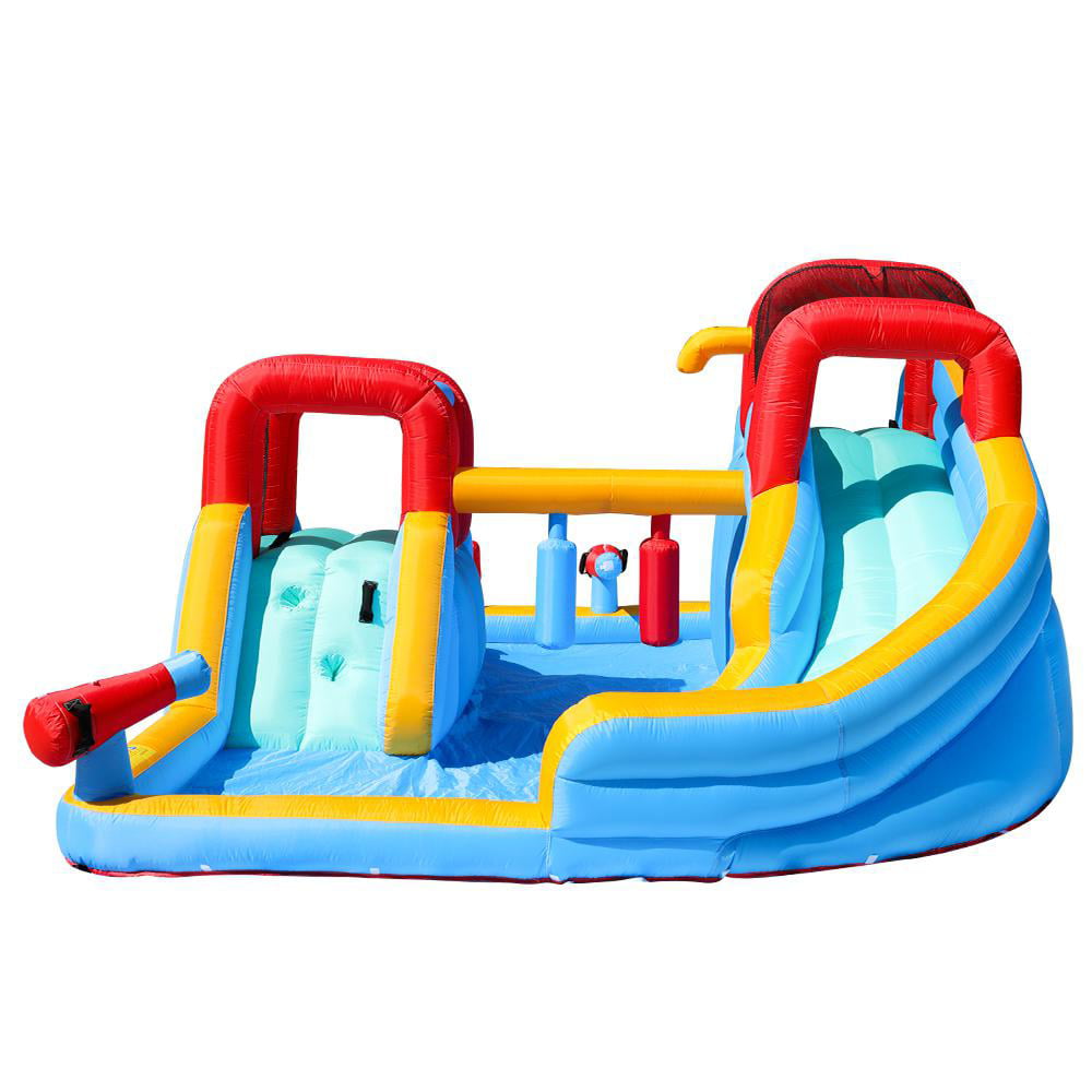 FBSPORT Inflatable Jumper Bounce House Plus Heavy Duty Blower，Slide Bouncer with 750W Air Blower， Jumping Bouncy Castle with Slide Indoor Outdoor for Kids