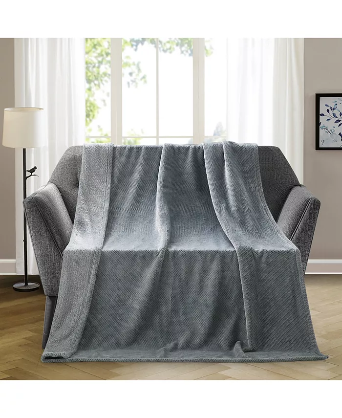 Thesis Reversible Micro Pattern Plush Throw Blanket 50