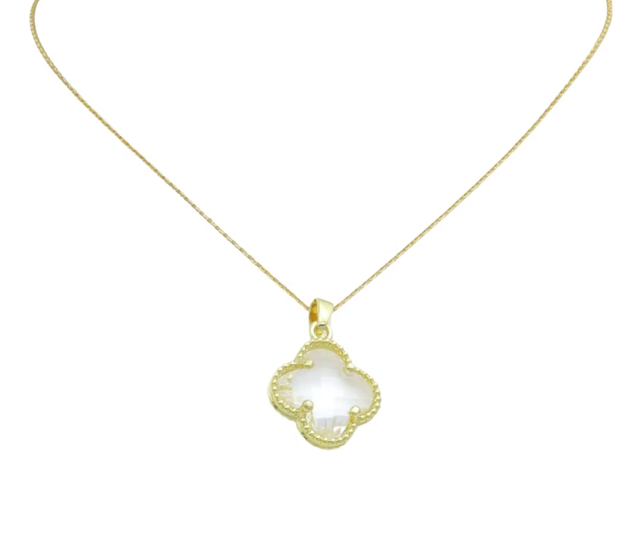 PRE-ORDER Crystal Clover Necklace apx 4/30