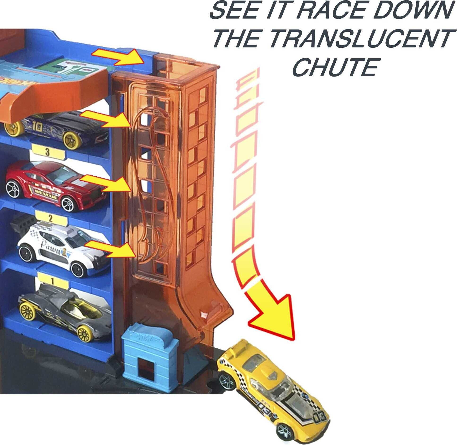 Hot Wheels City Downtown Car Park Playset， Gift for Kids Ages 4 to 8