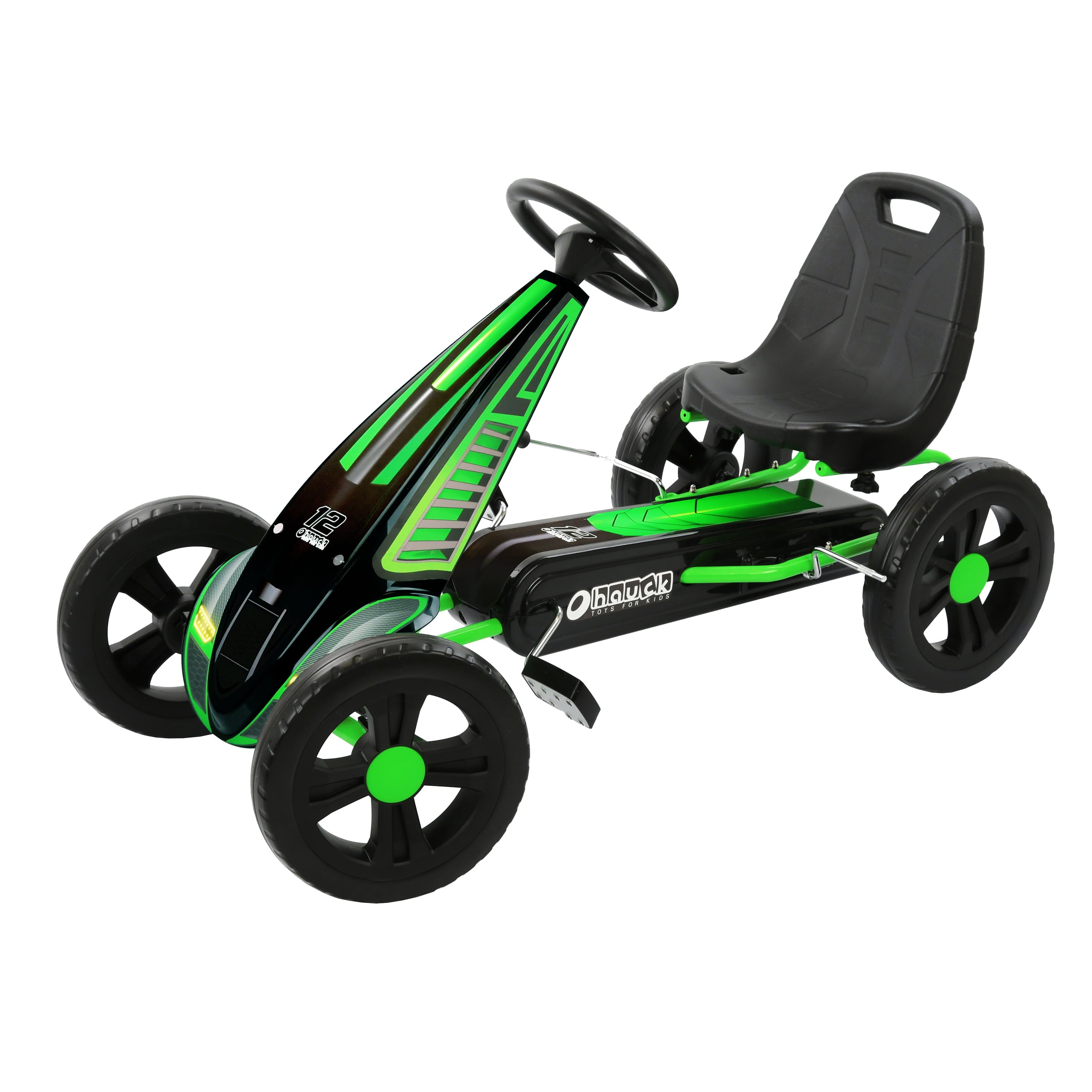 hauck Hurricane foot and Pedal Go Kart Ride-on with Durable Steel Tube Frame， Boys and Girls Ages 4 and up