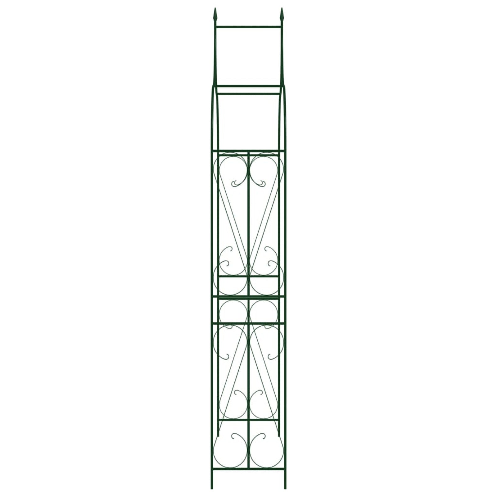 Carevas Garden Arch Dark Green 47.2"x15"x101.6" Iron