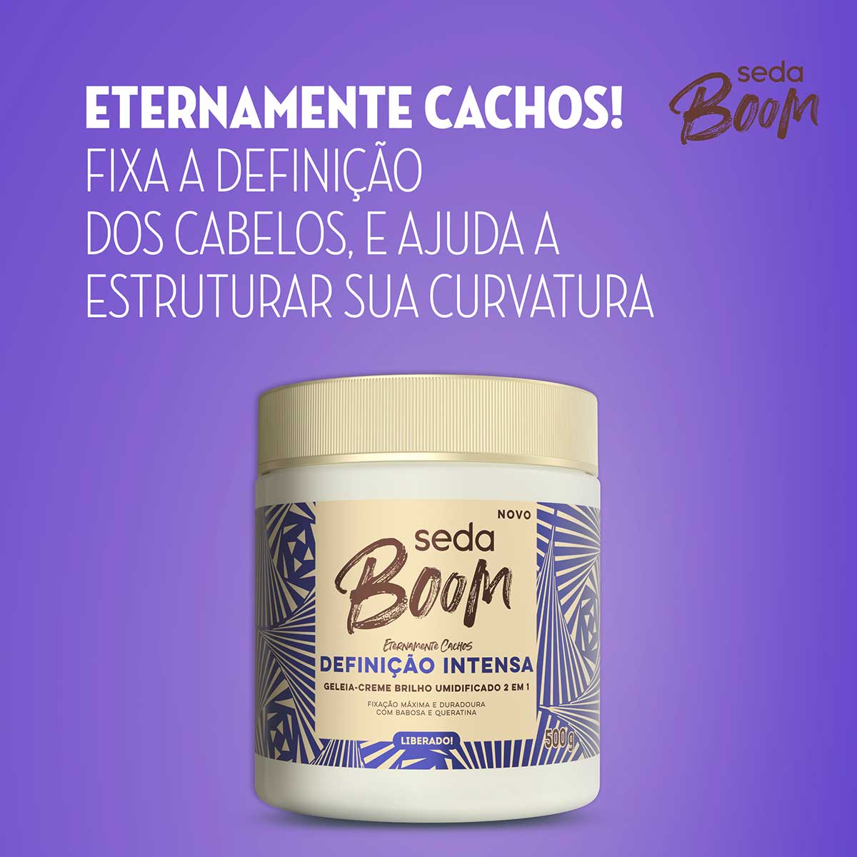 Geleia Creme 2 em 1 Seda Boom Definicao Intensa 500g