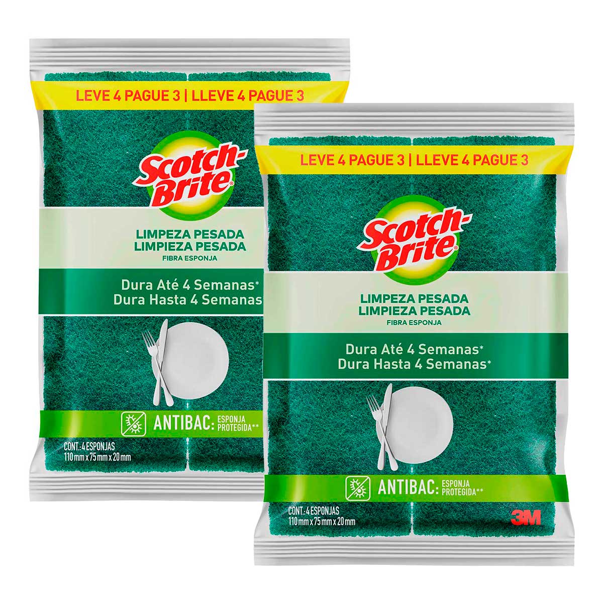 Esponja Multiuso Scotch-Brite - 4 Unidades 2 Unidades