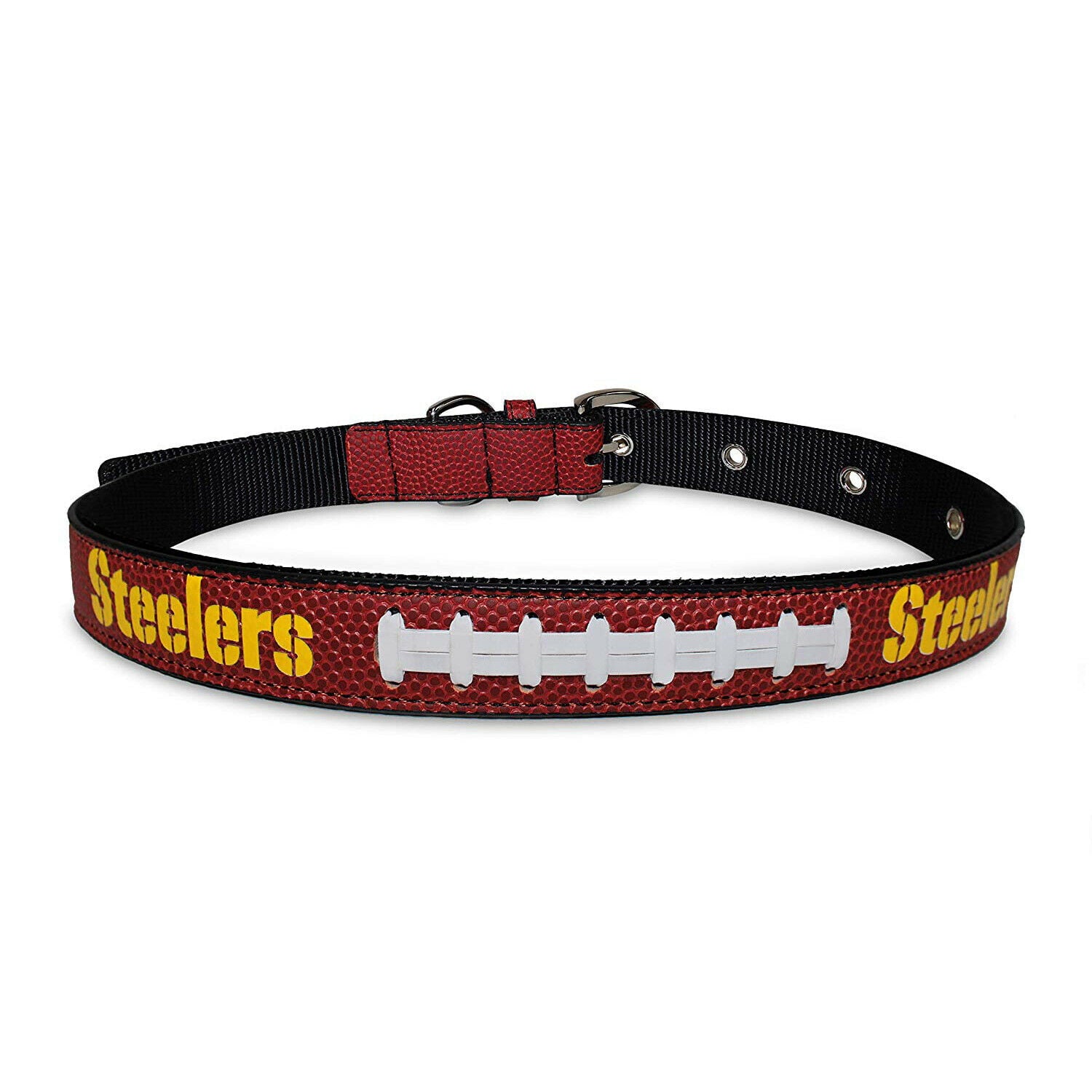 Pets First NFL Pittsburgh Steelers Best Dog Collar NFL Signature PRO PVC-Leather Premium - Large
