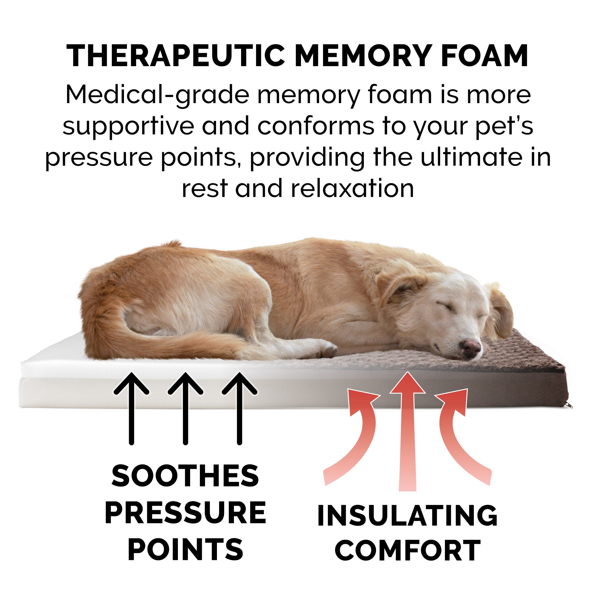 FurHaven Pet Products | Deluxe Memory Foam Ultra Plush Mattress Pet Bed for Dogs and Cats， Chocolate， Large