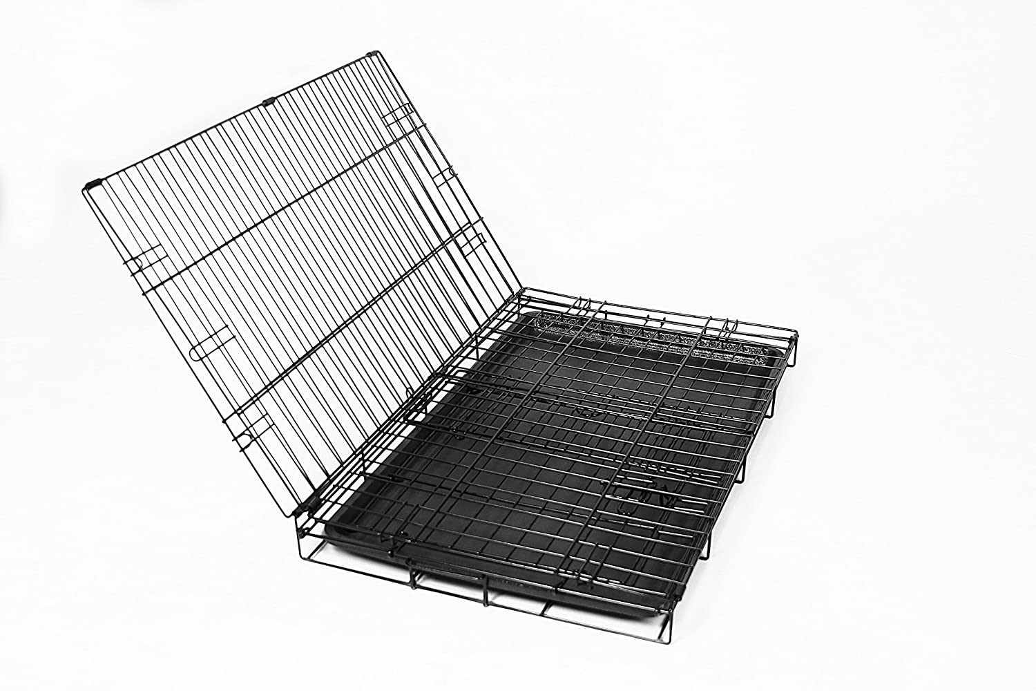 Secure and Foldable Single Door Metal Dog Crate， Medium