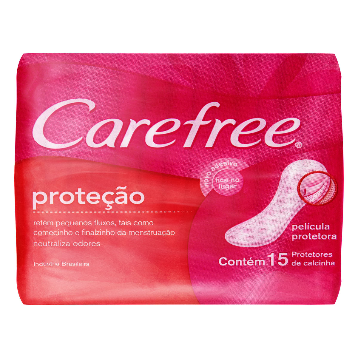 Protetor Diario sem Abas Carefree Protecao Pacote 15 Unidades