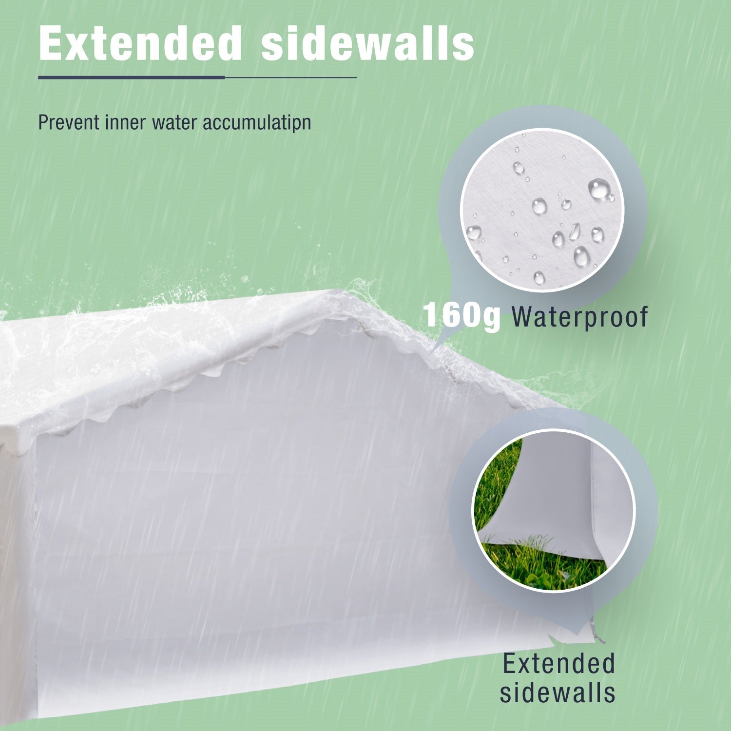 MF Studio 20'X40' Party Tent Outdoor Event Shelter Canopy with 12 Removable Sidewalls, White