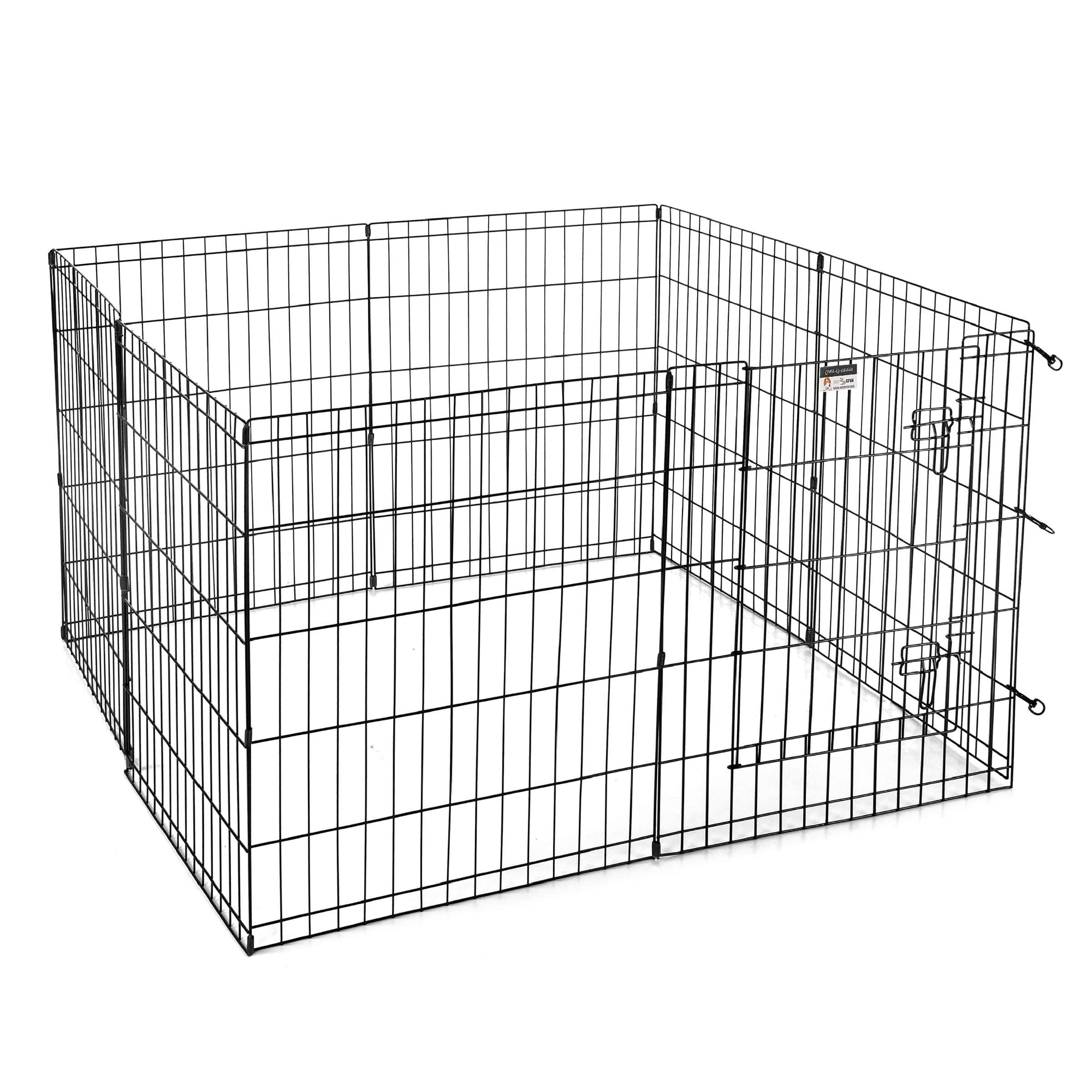 Playpen for Dogs with Panels in Black (24 in. L x 3 in. W x 24 in. H (22 lbs.))