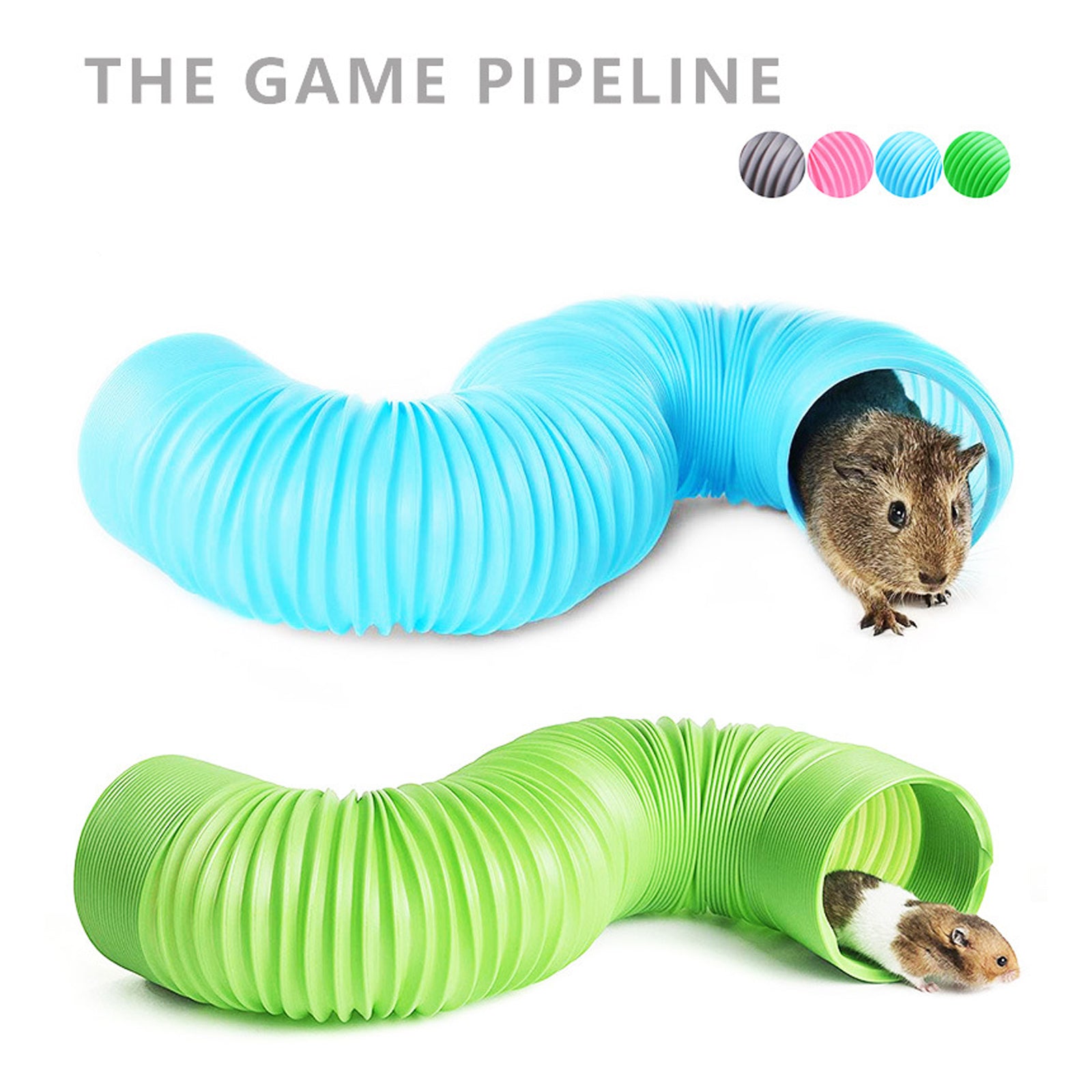 Chollius Hamster Toy， Telescopic Pipe with Bright Color， Adjustable Plastic