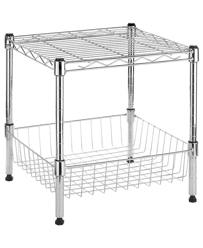 Whitmor Stacking Shelf with Basket