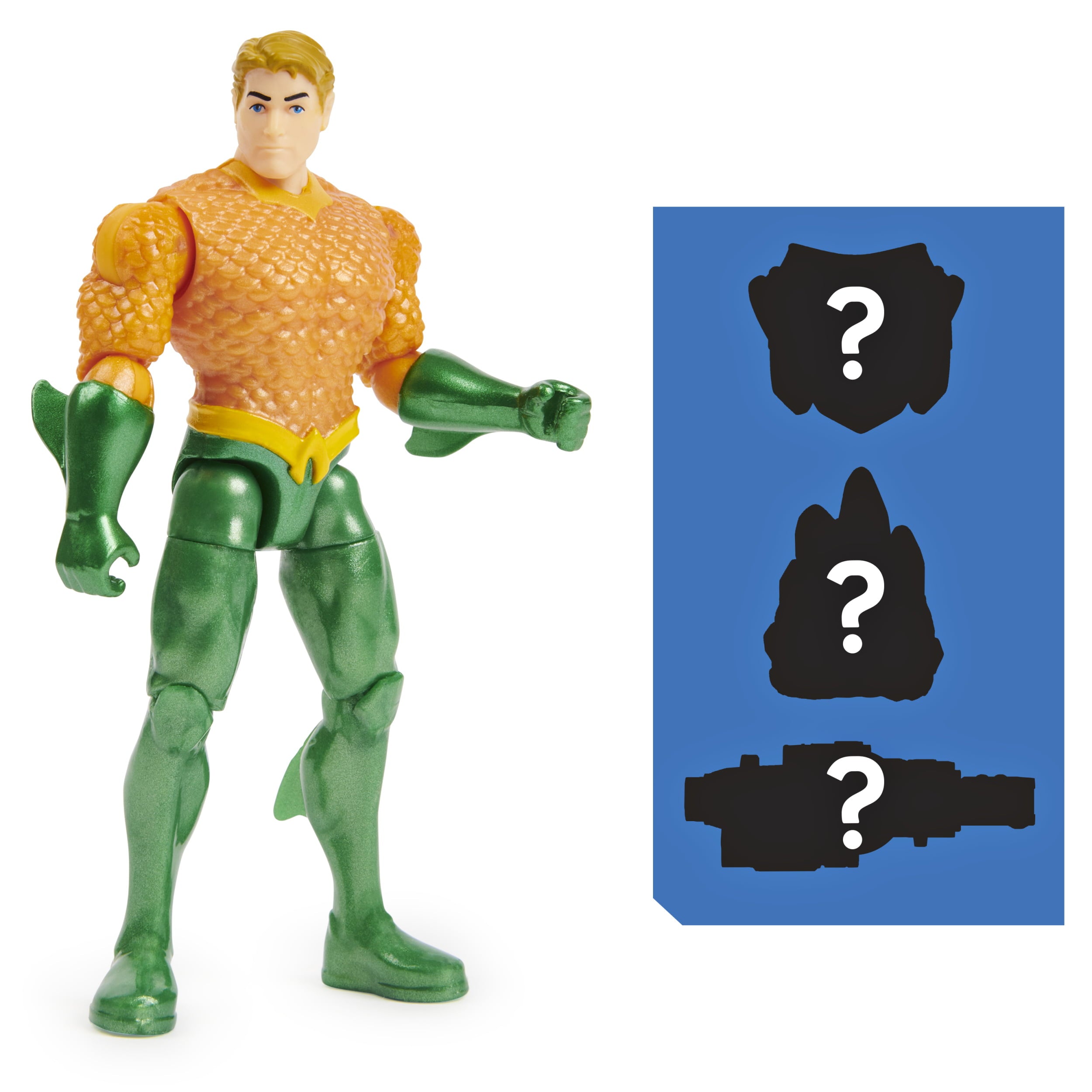 DC Comics 4-inch AQUAMAN Action Figure with 3 Mystery Accessories， Adventure 2