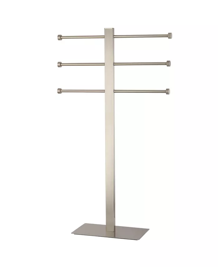 Kingston Brass Edenscape Freestanding Stainless Steel Towel Holder with Rectangular Base in Brushed Nickel