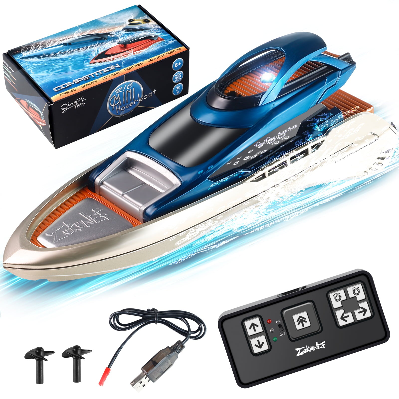 RC Remote Control Luxury Boat For Kids 2.4Hz and 20+ MPH High-Speed Pool Toy Ship For Boys