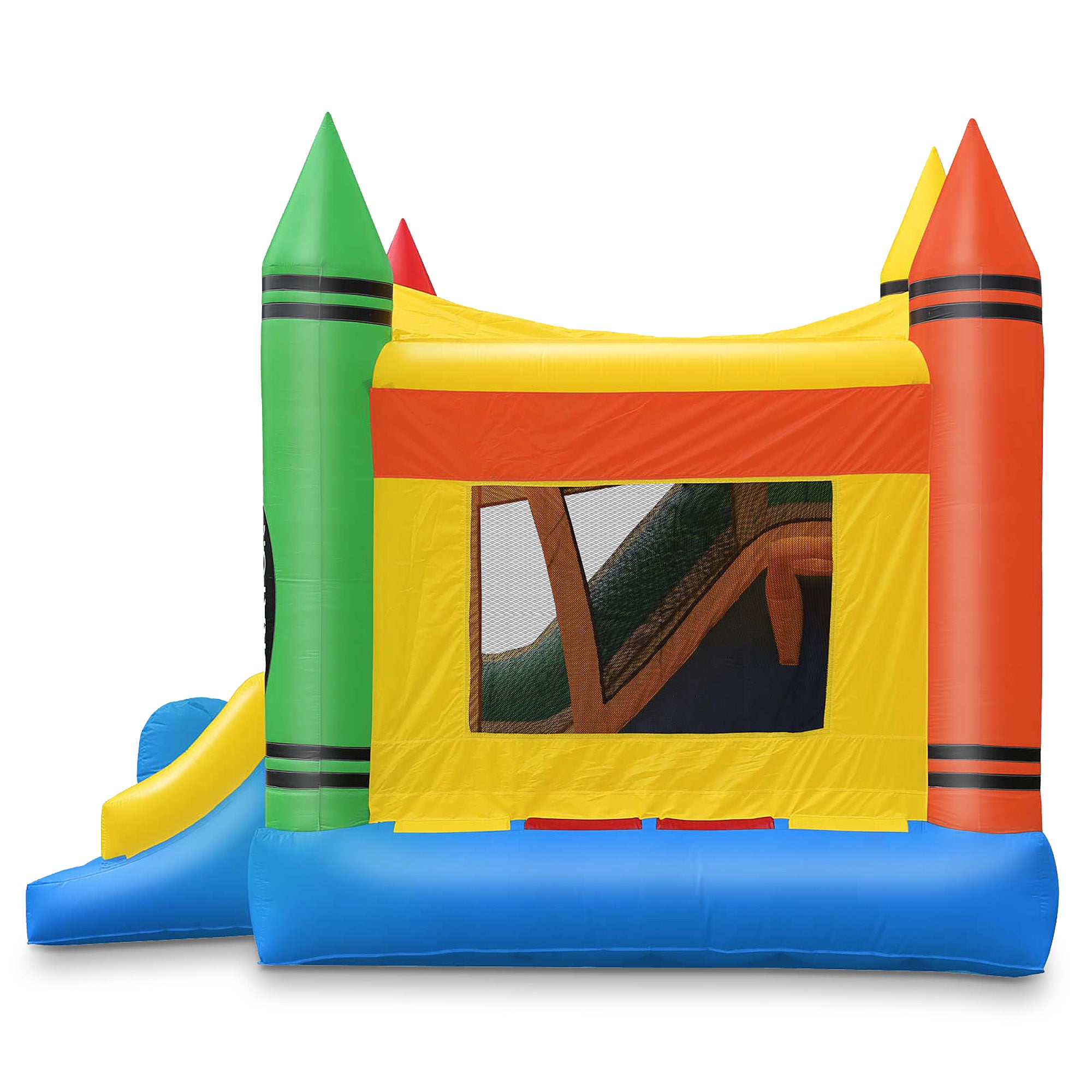 Cloud 9 Commercial Grade Crayon Castle Bounce House with Slide and Blower - 100% PVC 18' x 17' Inflatable Bouncer