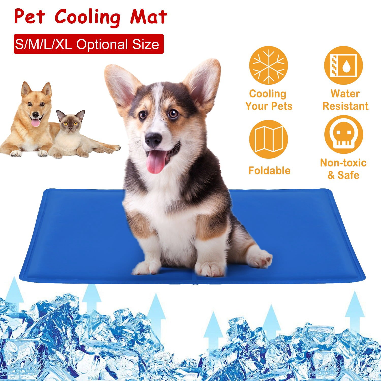 iMountek Cooling Mat For Dogs Portable Pressure Activated Gel Dog Cooling Mat No Need to Freeze Or Refrigerate for Kennels Crates Beds Car Seats Keep Your Pet Cool This Summer