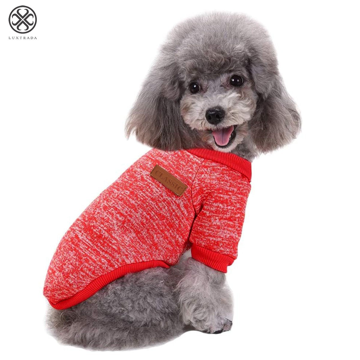Luxtrada Pet Dog Classic Knitwear Sweater Fleece Coat Soft Thickening Warm Pup Dogs Shirt Winter Pet Dog Cat Clothes Soft Puppy Customes Clothing Winter Doggie Sweatshirt for Small Dogs