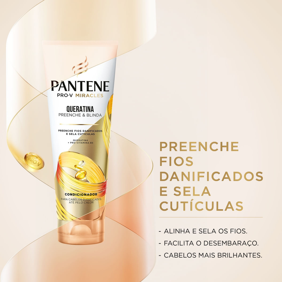 Condicionador Pantene Pro-V Miracles Queratina Preenche e Blinda 250ml