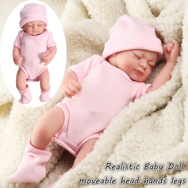 Fullbody Silicone Reborn Sleeping Baby Doll Lifelike Newborn Girl Toddler Infant for Expectant Mothers Nurses