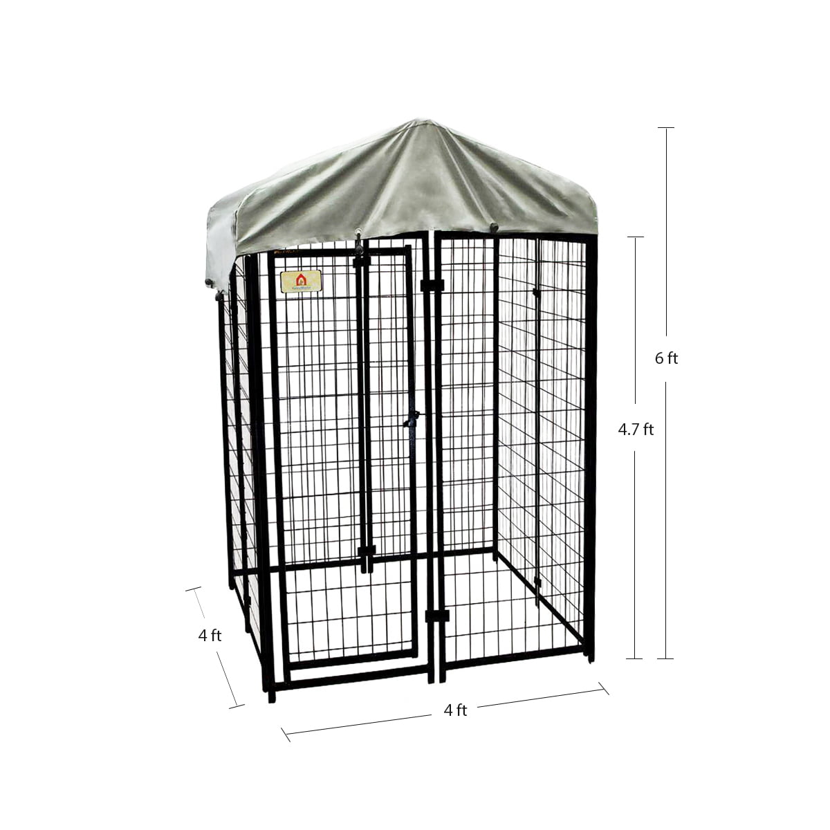 KennelMaster Black Welded Wire Dog Kennel， 48