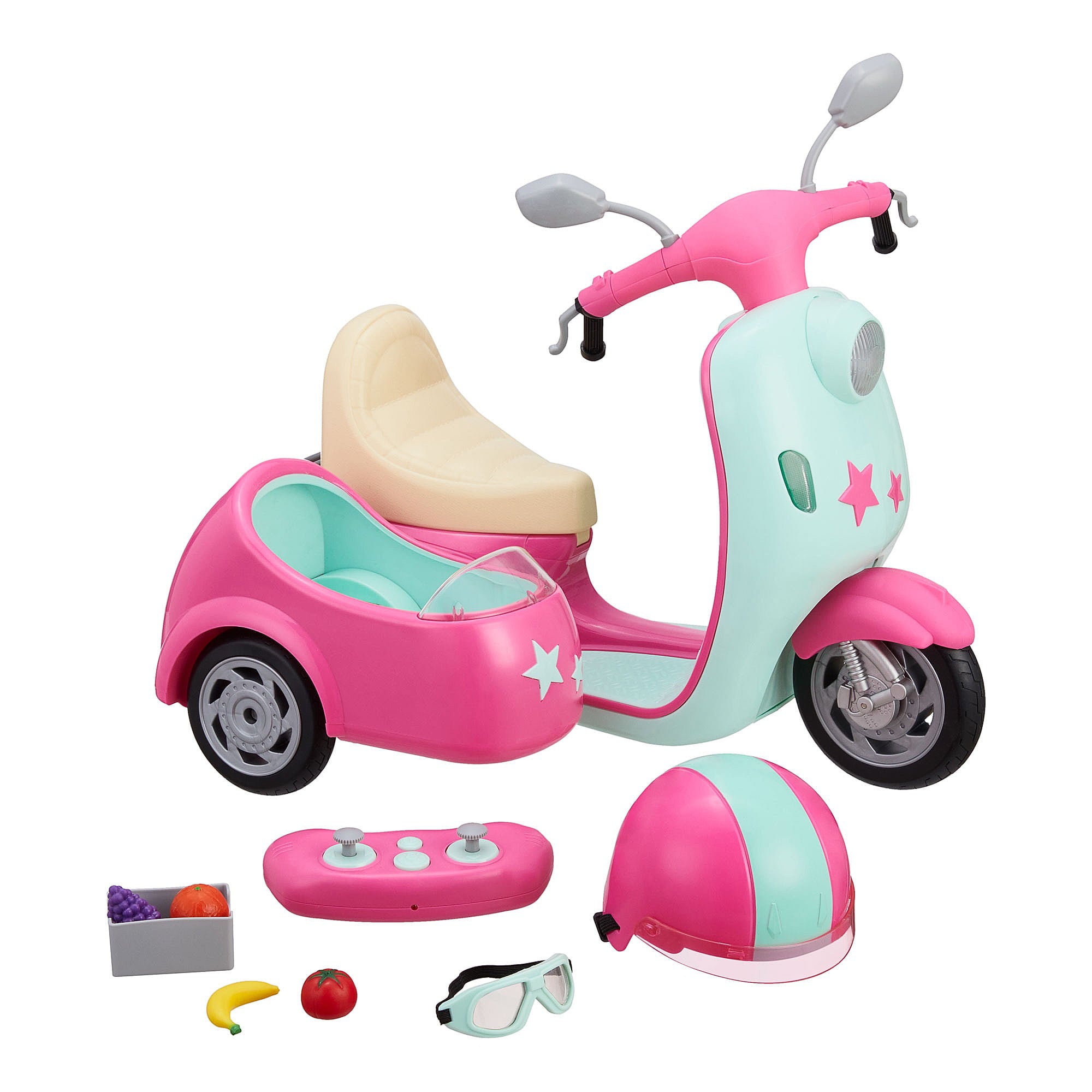 My Life As RC Scooter with Detachable Sidecar for Riding Buddy for 18” Doll