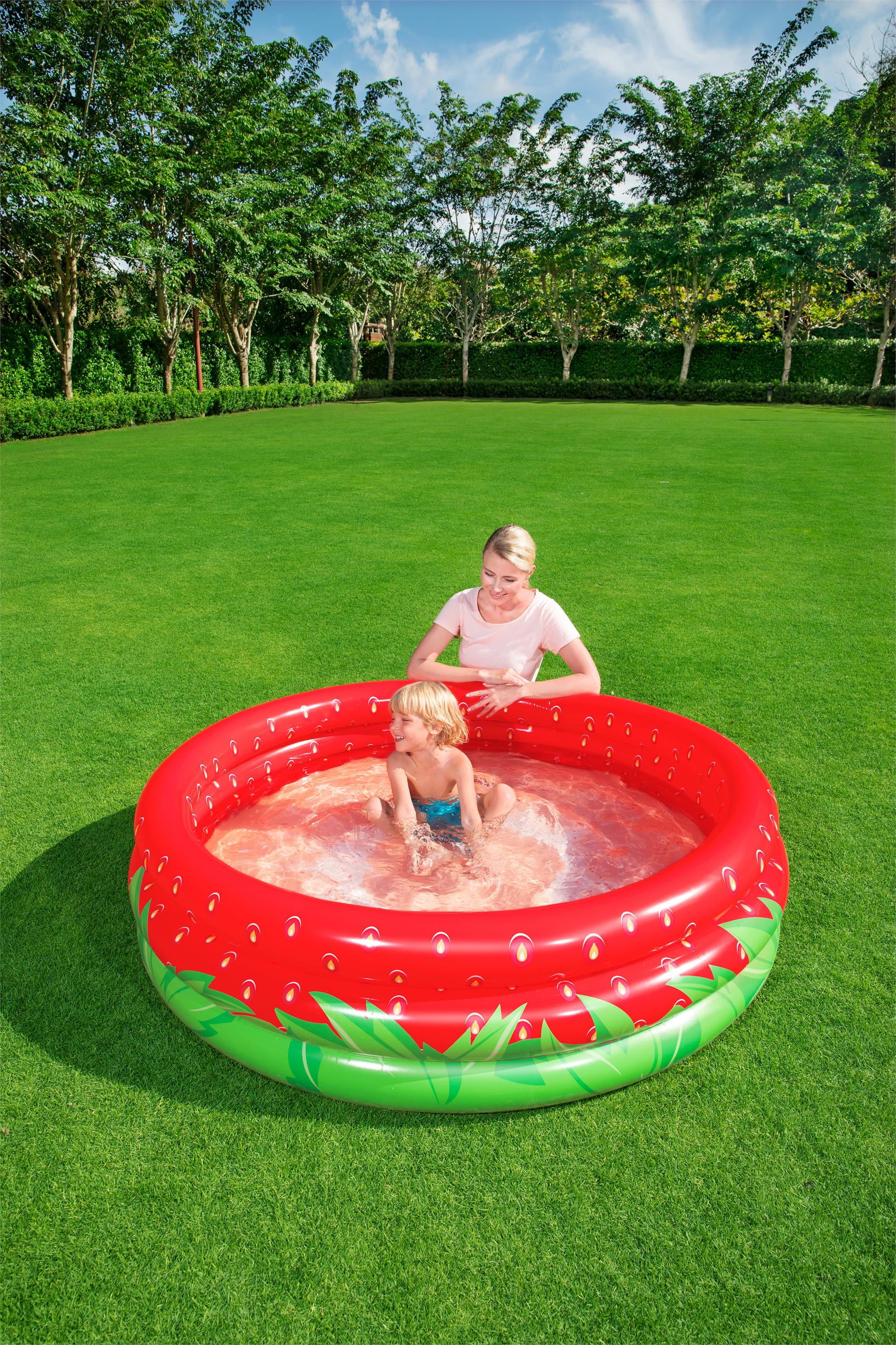 H2OGO! Sweet Strawberry Round Above-Ground Inflatable Play Pool