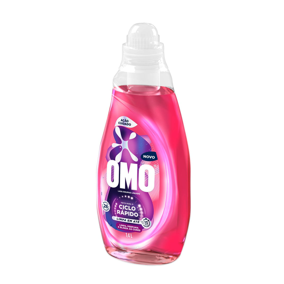 Sabao Liquido Omo Ciclo Rapido Acao Cuidado 1,4L
