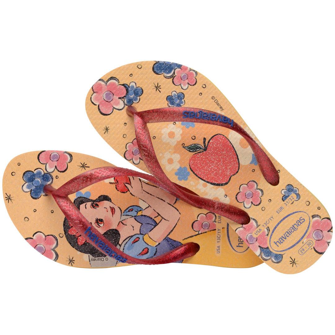 Chinelo Havaianas Infantil Slim Branca de Neve Amarelo Caja