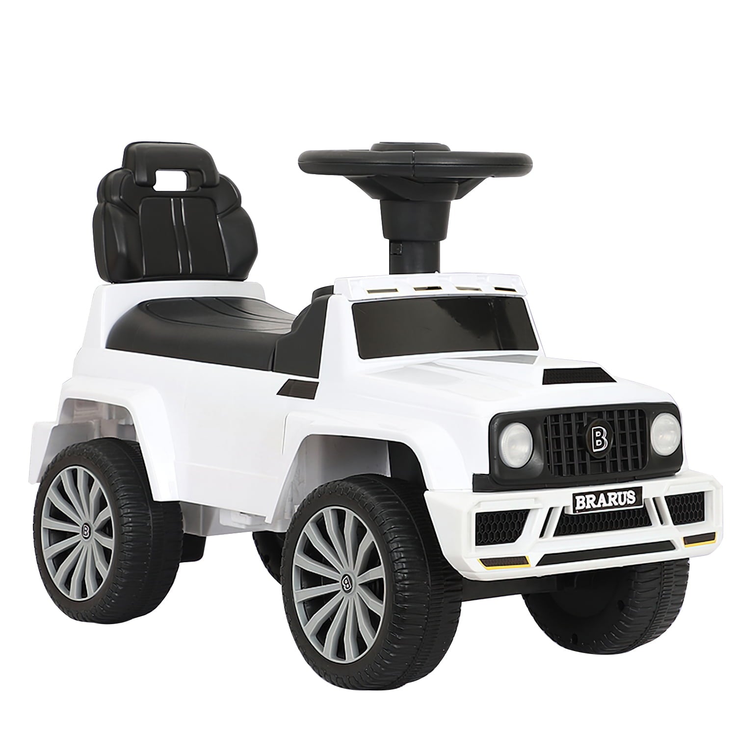 Techvida Kids Push and Ride Race ， Mercedes Push Ride-On Cars， Foot-to-Floor Sliding Car Pushing Cart for Toddler Gift Toy， White