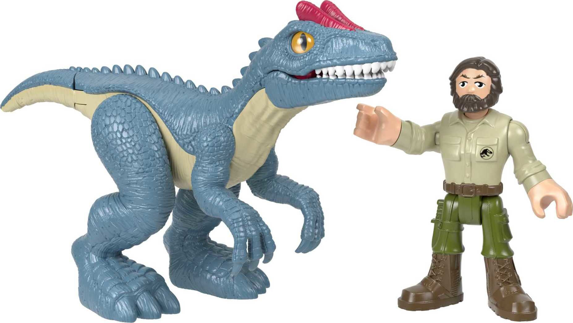 Imaginext Jurassic World Allosaurus Dinosaur and Ranger Figure