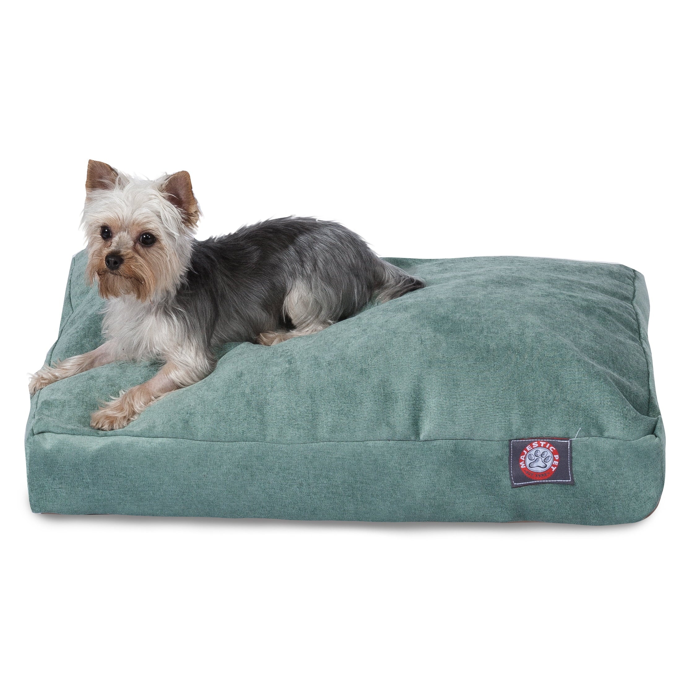 Majestic Pet | Villa Velvet Rectangle Pet Bed For Dogs， Removable Cover， Azure， Medium
