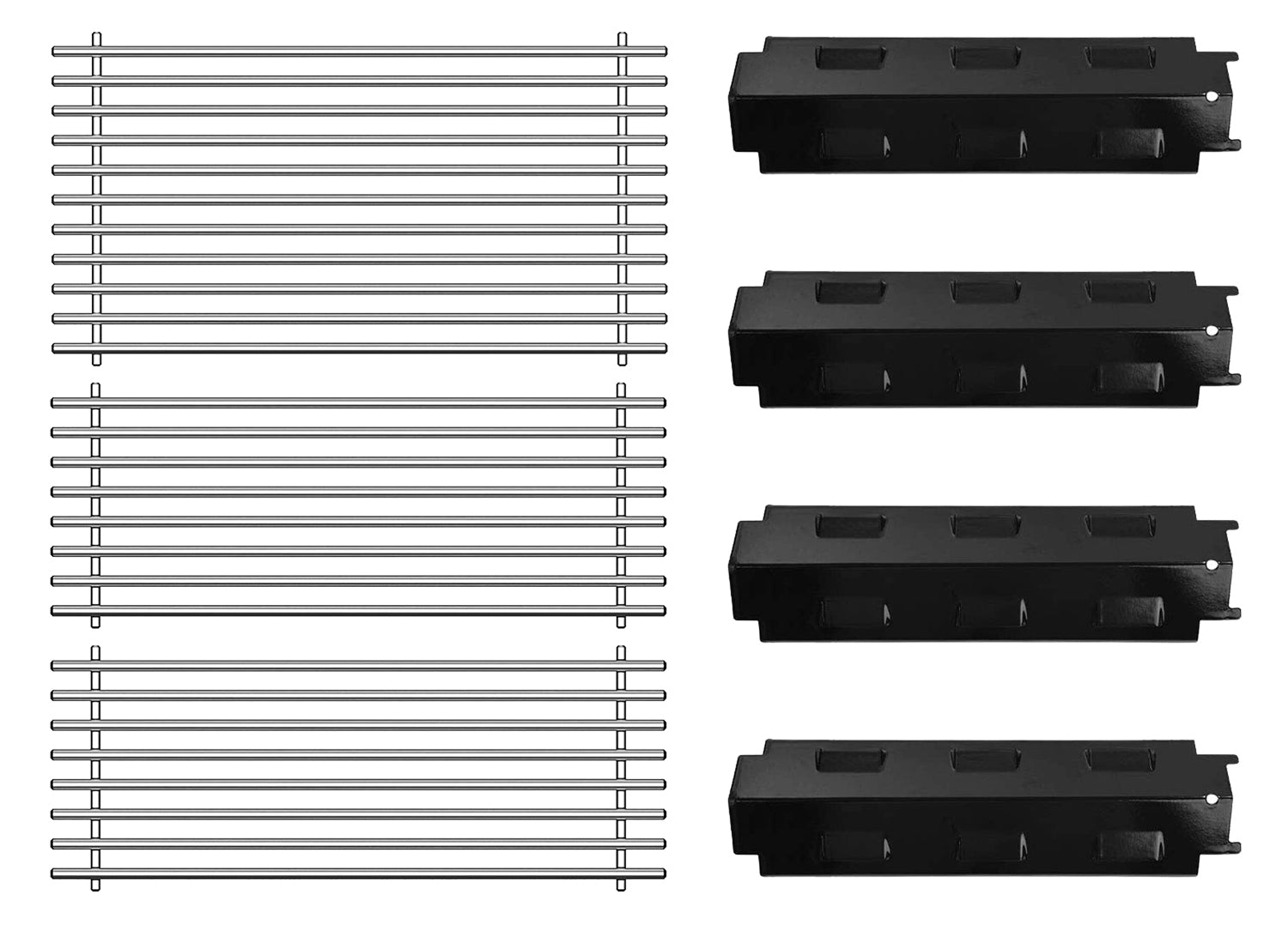 Refurbish Kit for Char-Broil  463350108, 463320707, 463320107 etc Grills, Grates + Heat Plates Set